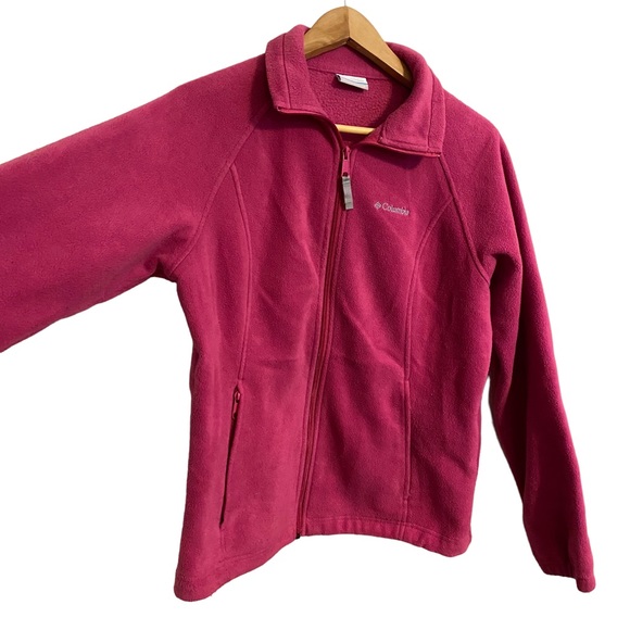 Columbia Jacket Women’s Size Large Pink Fleece Full Zip Jacket Long Sleeve - Picture 3 of 12